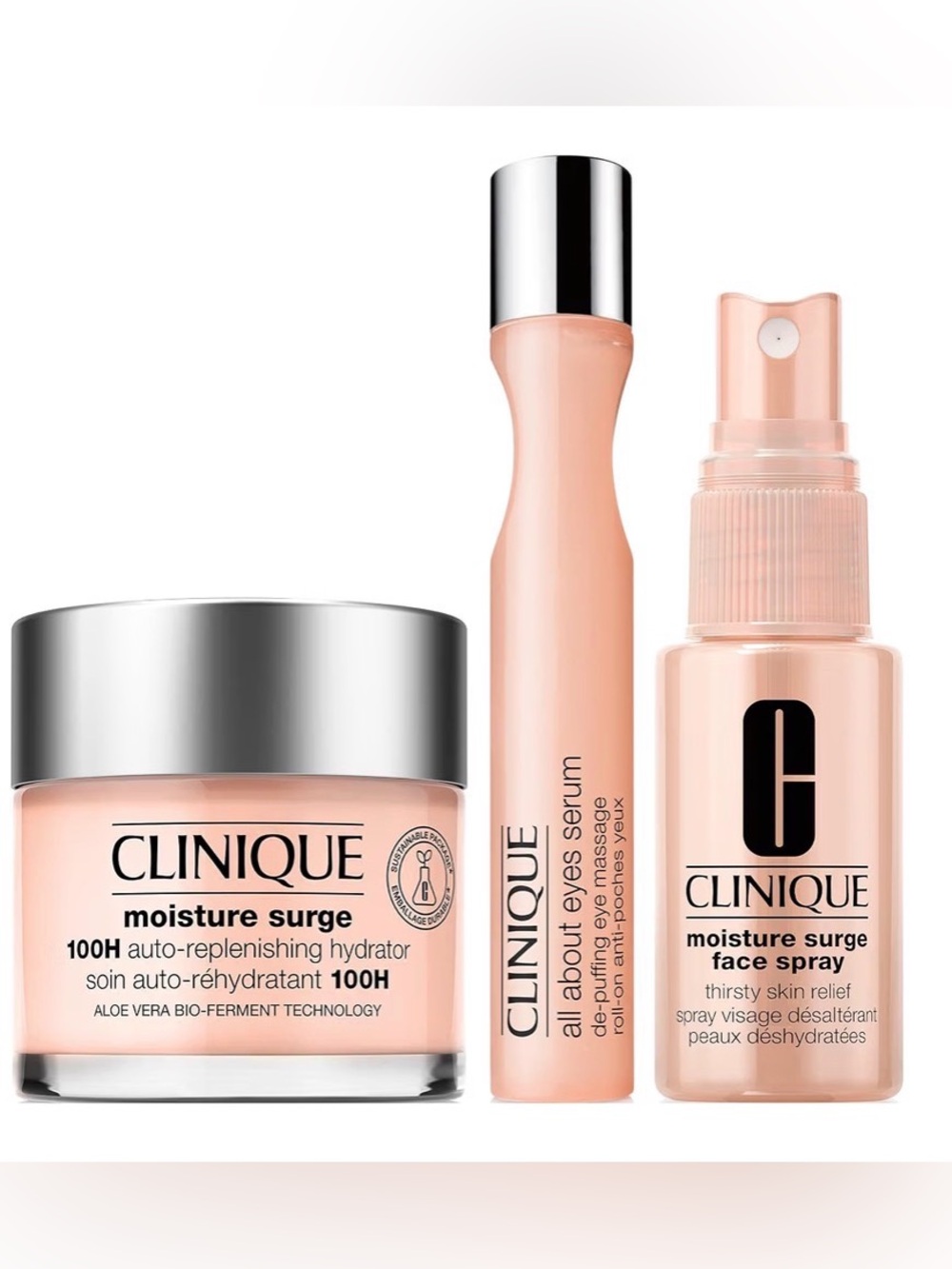 Clinique Moisture Surge Trio - Peach Pink Packaging